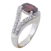 Araya Red Gemstone Halo Ring with Sparkling Accents